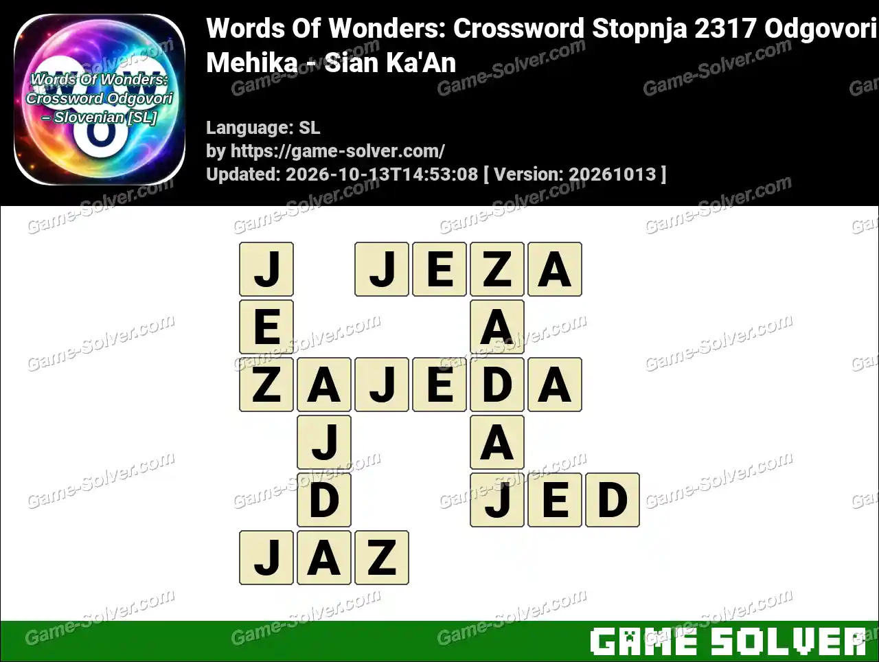 Words Of Wonders: Crossword Stopnja 2317 Odgovori – Mehika – Sian Ka’An